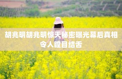 胡兆明胡兆明惊天秘密曝光幕后真相令人瞠目结舌