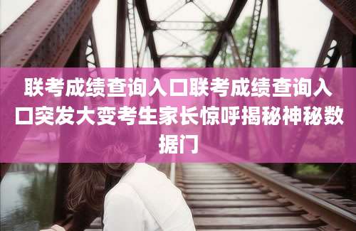 联考成绩查询入口联考成绩查询入口突发大变考生家长惊呼揭秘神秘数据门