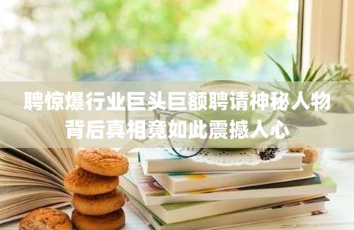 聘惊爆行业巨头巨额聘请神秘人物背后真相竟如此震撼人心