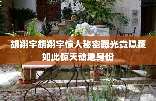 胡翔宇胡翔宇惊人秘密曝光竟隐藏如此惊天动地身份