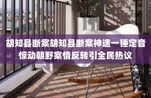 胡知县断案胡知县断案神速一锤定音惊动朝野案情反转引全民热议