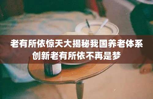 老有所依惊天大揭秘我国养老体系创新老有所依不再是梦