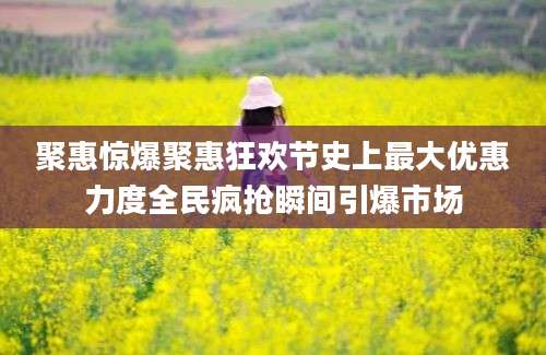 聚惠惊爆聚惠狂欢节史上最大优惠力度全民疯抢瞬间引爆市场