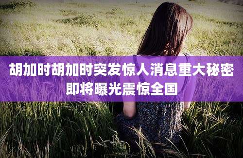胡加时胡加时突发惊人消息重大秘密即将曝光震惊全国