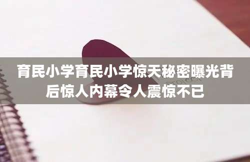 育民小学育民小学惊天秘密曝光背后惊人内幕令人震惊不已