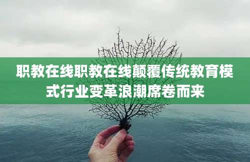 职教在线职教在线颠覆传统教育模式行业变革浪潮席卷而来