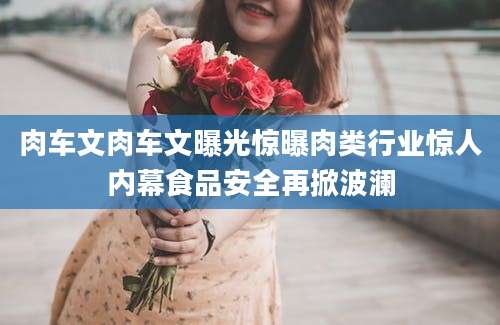 肉车文肉车文曝光惊曝肉类行业惊人内幕食品安全再掀波澜