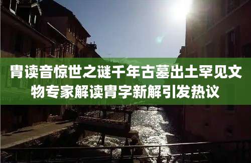 胄读音惊世之谜千年古墓出土罕见文物专家解读胄字新解引发热议