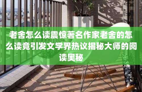 老舍怎么读震惊著名作家老舍的怎么读竟引发文学界热议揭秘大师的阅读奥秘