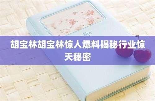 胡宝林胡宝林惊人爆料揭秘行业惊天秘密