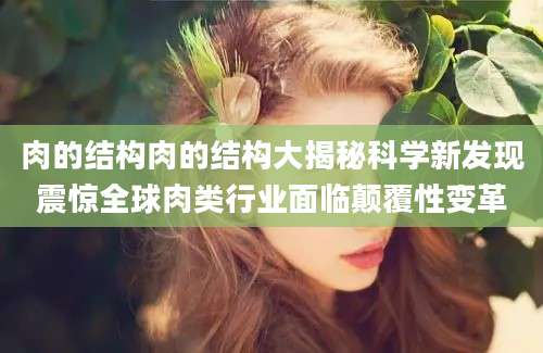 肉的结构肉的结构大揭秘科学新发现震惊全球肉类行业面临颠覆性变革