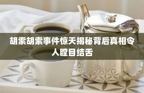 胡索胡索事件惊天揭秘背后真相令人瞠目结舌