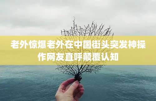 老外惊爆老外在中国街头突发神操作网友直呼颠覆认知