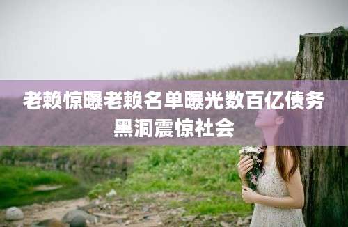 老赖惊曝老赖名单曝光数百亿债务黑洞震惊社会