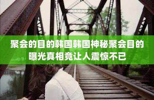 聚会的目的韩国韩国神秘聚会目的曝光真相竟让人震惊不已