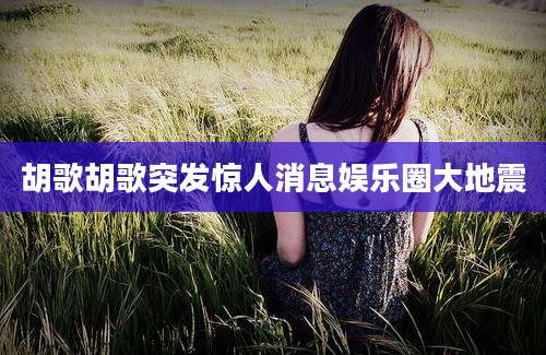 胡歌胡歌突发惊人消息娱乐圈大地震