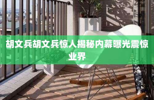 胡文兵胡文兵惊人揭秘内幕曝光震惊业界