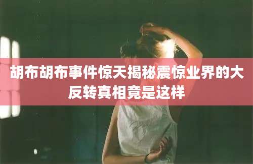 胡布胡布事件惊天揭秘震惊业界的大反转真相竟是这样