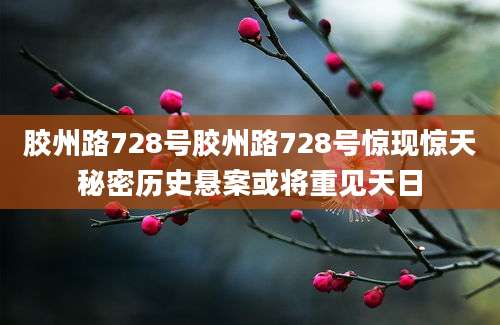 胶州路728号胶州路728号惊现惊天秘密历史悬案或将重见天日