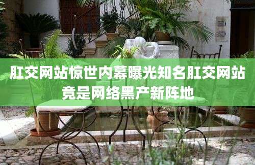 肛交网站惊世内幕曝光知名肛交网站竟是网络黑产新阵地