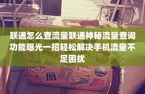 联通怎么查流量联通神秘流量查询功能曝光一招轻松解决手机流量不足困扰