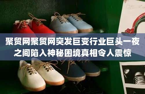 聚贸网聚贸网突发巨变行业巨头一夜之间陷入神秘困境真相令人震惊