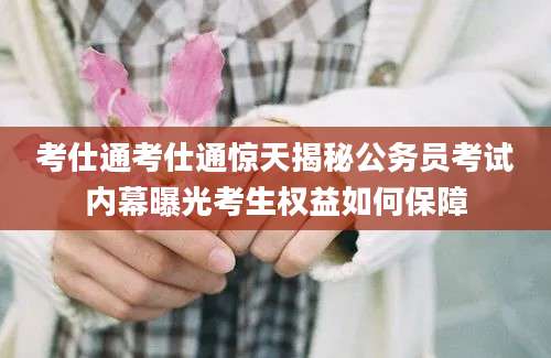 考仕通考仕通惊天揭秘公务员考试内幕曝光考生权益如何保障