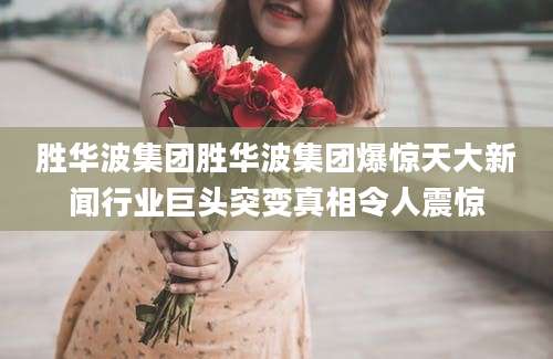 胜华波集团胜华波集团爆惊天大新闻行业巨头突变真相令人震惊
