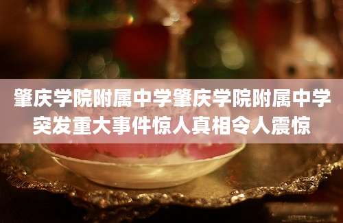 肇庆学院附属中学肇庆学院附属中学突发重大事件惊人真相令人震惊