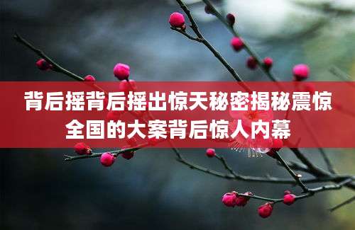 背后摇背后摇出惊天秘密揭秘震惊全国的大案背后惊人内幕