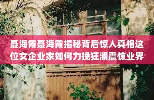 聂海霞聂海霞揭秘背后惊人真相这位女企业家如何力挽狂澜震惊业界