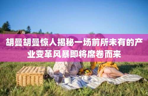 胡曼胡曼惊人揭秘一场前所未有的产业变革风暴即将席卷而来