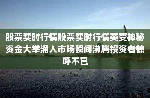 股票实时行情股票实时行情突变神秘资金大举涌入市场瞬间沸腾投资者惊呼不已