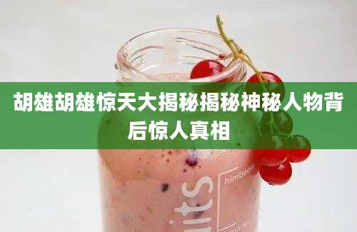 胡雄胡雄惊天大揭秘揭秘神秘人物背后惊人真相