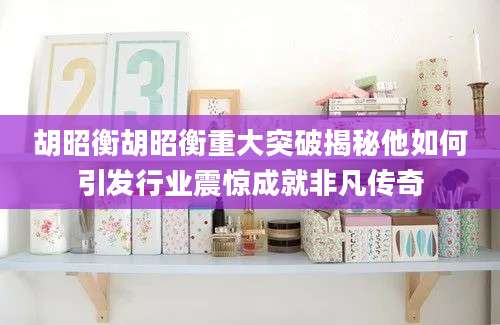 胡昭衡胡昭衡重大突破揭秘他如何引发行业震惊成就非凡传奇
