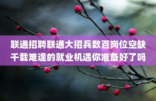 联通招聘联通大招兵数百岗位空缺千载难逢的就业机遇你准备好了吗