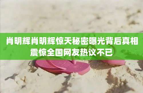 肖明辉肖明辉惊天秘密曝光背后真相震惊全国网友热议不已
