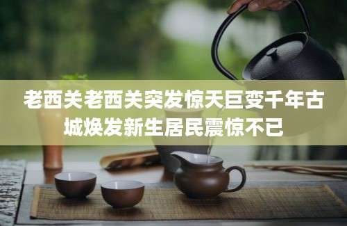 老西关老西关突发惊天巨变千年古城焕发新生居民震惊不已