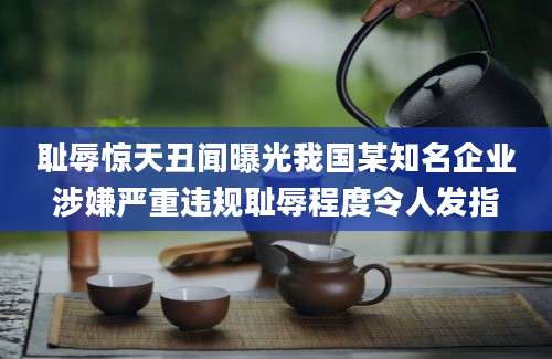 耻辱惊天丑闻曝光我国某知名企业涉嫌严重违规耻辱程度令人发指