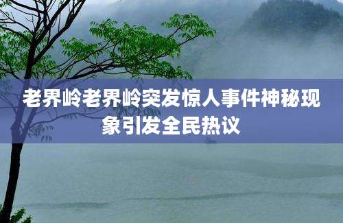 老界岭老界岭突发惊人事件神秘现象引发全民热议