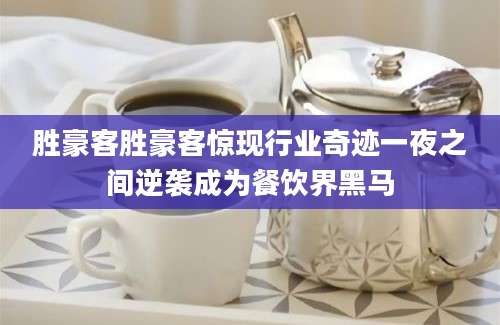 胜豪客胜豪客惊现行业奇迹一夜之间逆袭成为餐饮界黑马