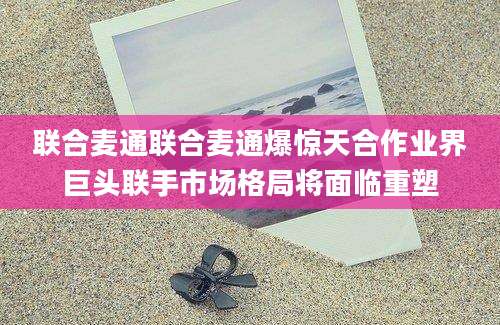 联合麦通联合麦通爆惊天合作业界巨头联手市场格局将面临重塑