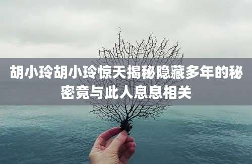 胡小玲胡小玲惊天揭秘隐藏多年的秘密竟与此人息息相关