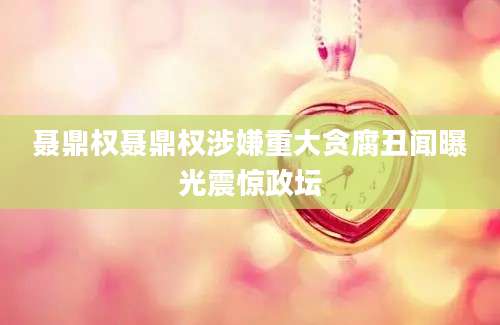 聂鼎权聂鼎权涉嫌重大贪腐丑闻曝光震惊政坛
