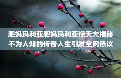 肥妈玛利亚肥妈玛利亚惊天大揭秘不为人知的传奇人生引发全网热议